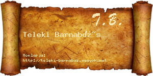Teleki Barnabás névjegykártya