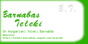 barnabas teleki business card