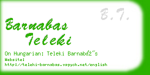 barnabas teleki business card